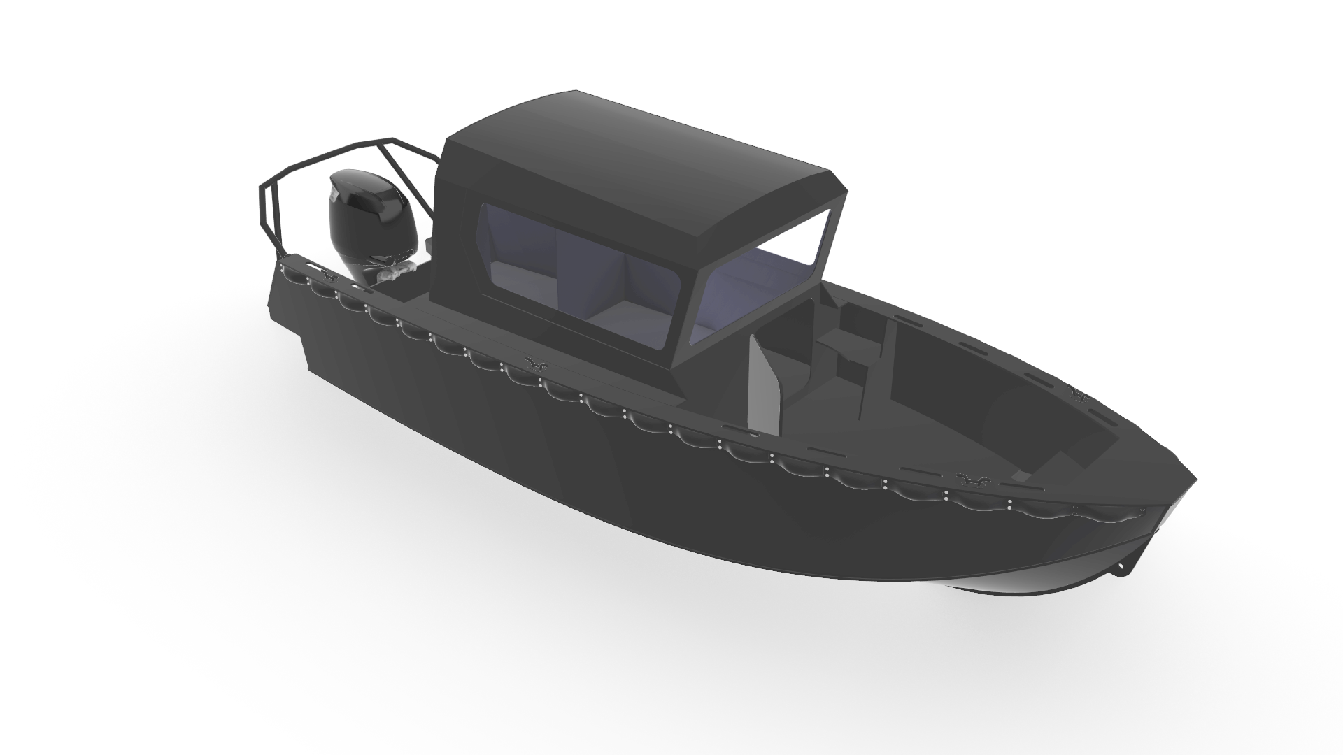 Строительство моторного прогулочного катера длиной 7,0 м с корпусом из ПДН по типовому проекту собственной разработки РФНТ.361431.009